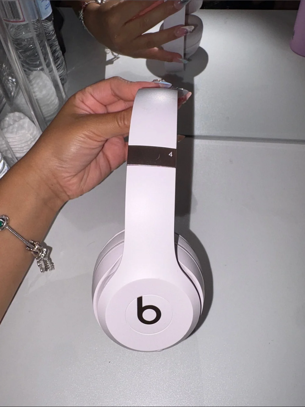 Used Apple Beats Solos Headphones — Light Pink with Rose Gold Trim